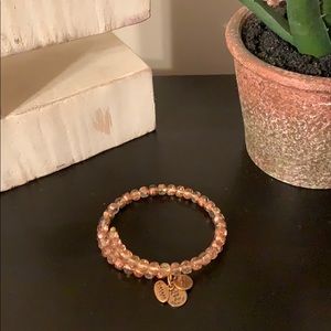 Alex and ani peach bead coil bracelet bangle